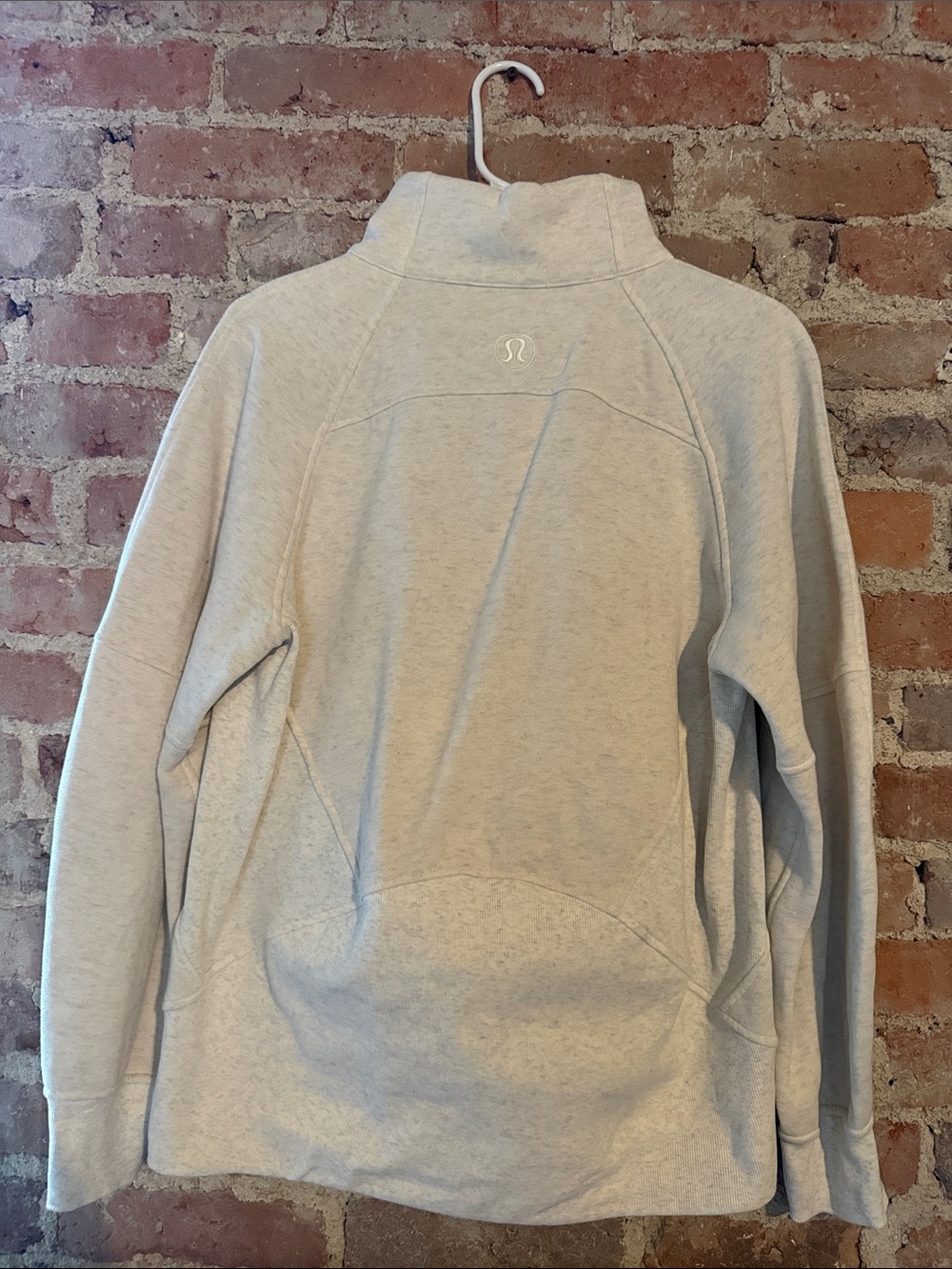 Lululemon Scuba Oversized Half Zip Hoodie White Opal/Bone Fleece Pullover XS/S - Picture 8 of 8